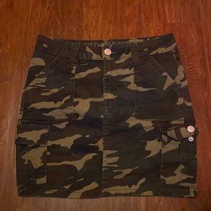 Camouflage, jean skirt, size: medium, brand: VIP jeans.